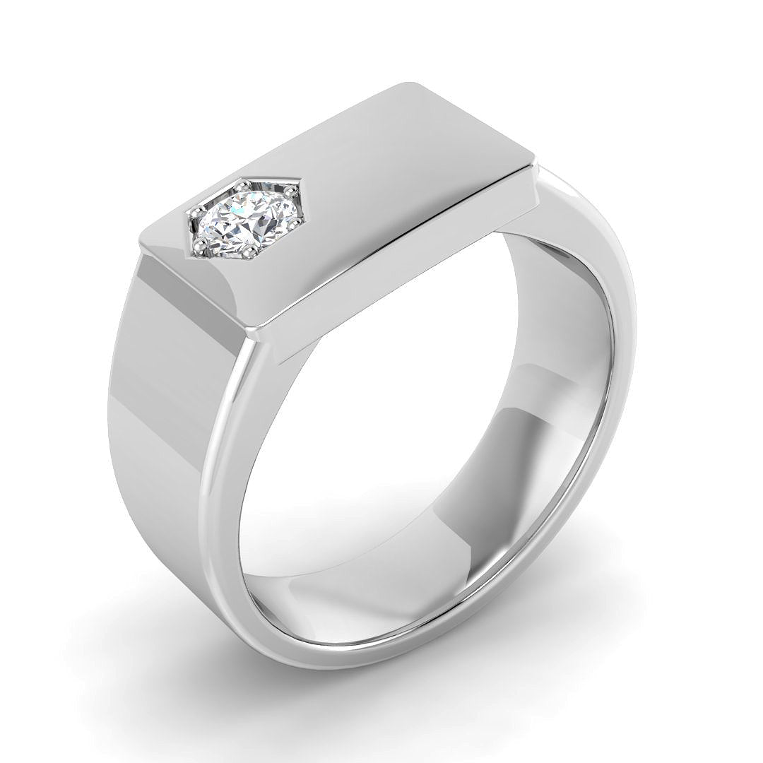 Signet Diamond Ring 0.21ct – SR6020 – 18k White Gold