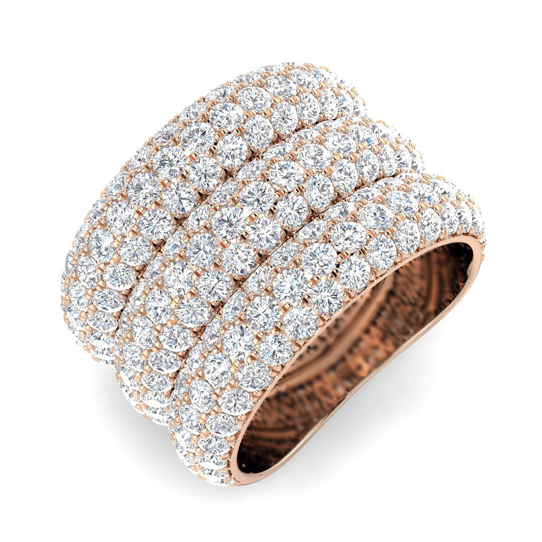 Pave Diamond Ring 4.69ct – SR6295 – 18k Rose Gold