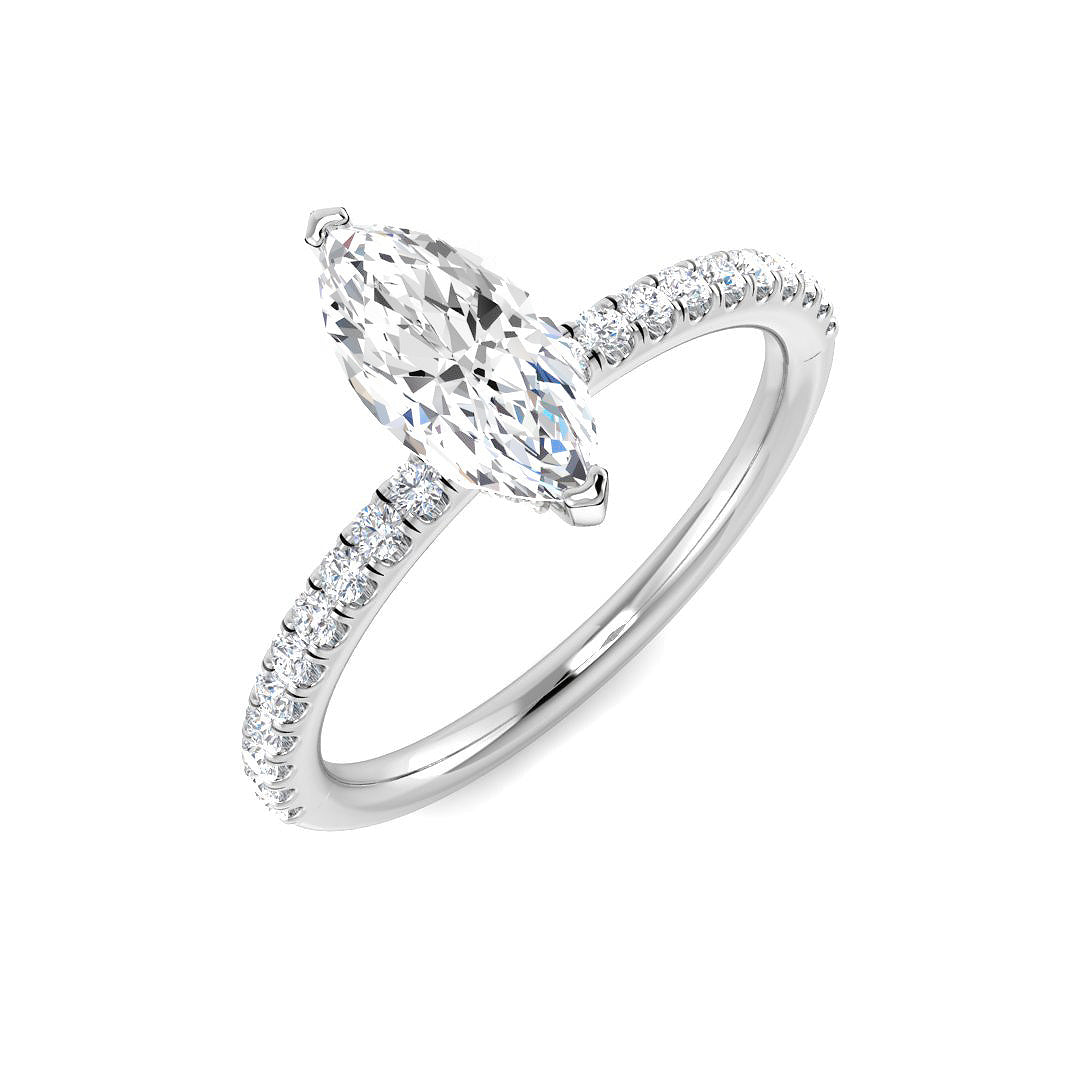 Engagement Lab-Grown Diamond Ring 1.02ct–5.58ct – SR5819 – 18k White Gold