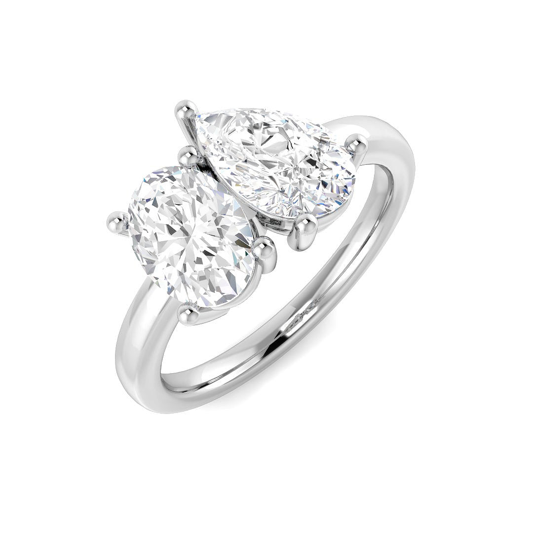 Two Stone Diamond Ring 0.83ct–2.07ct – SR3662 – 18k White Gold