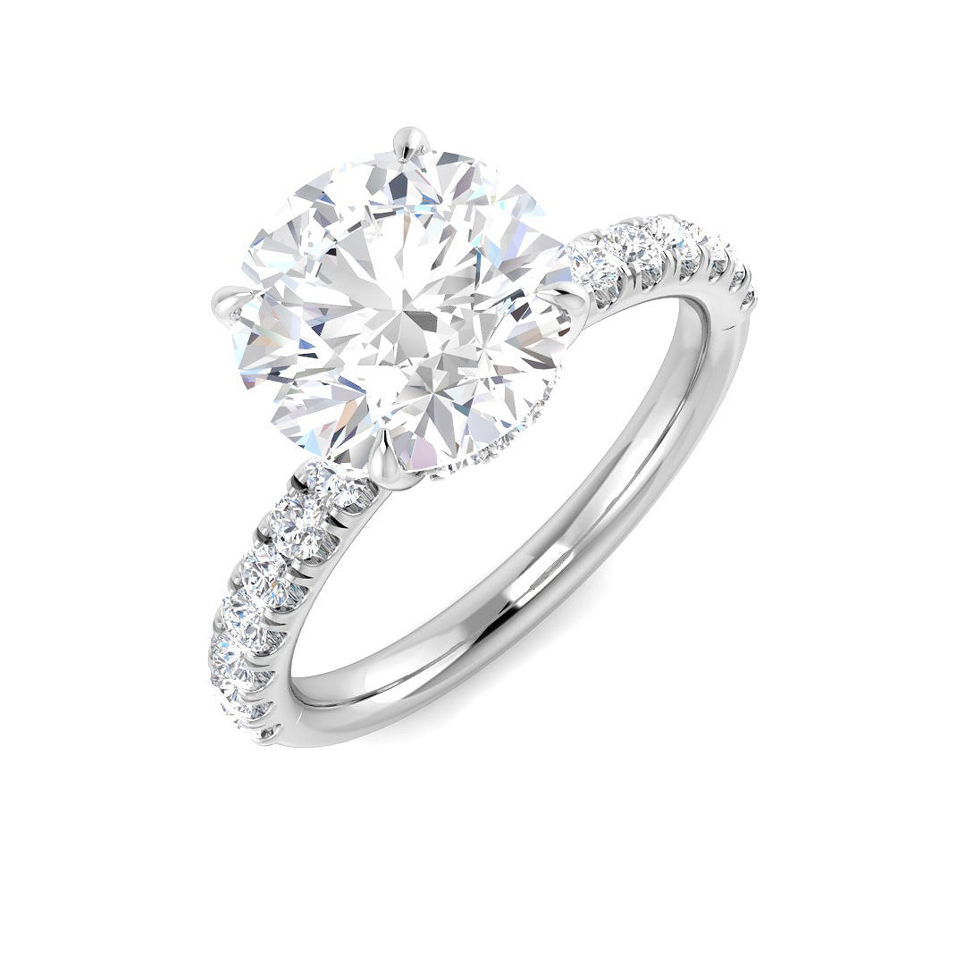 Engagement Lab-Grown Diamond Ring 3.47ct–3.5ct – SR5645 – 18k White Gold