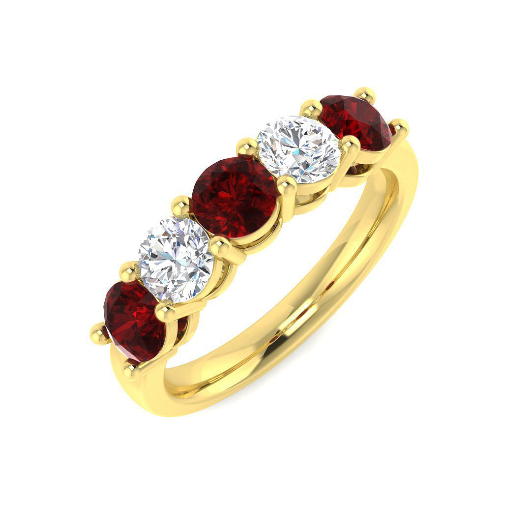 Five Stone Diamond Ring 0.72ct–2.55ct – SL8941~RY – 18k Yellow Gold