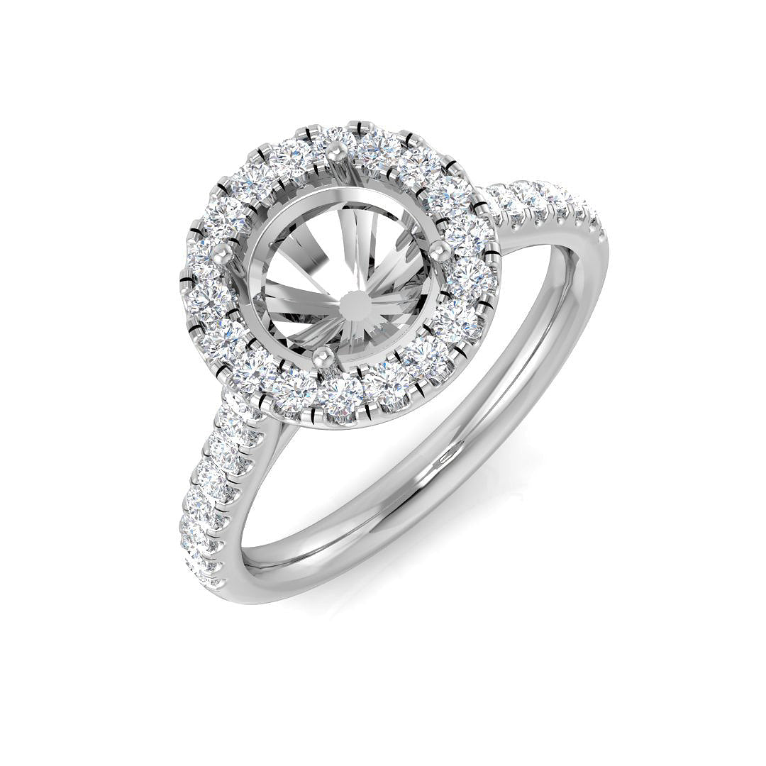 Halo Diamond Ring 0.25ct–2.74ct – SR195 – Platinum