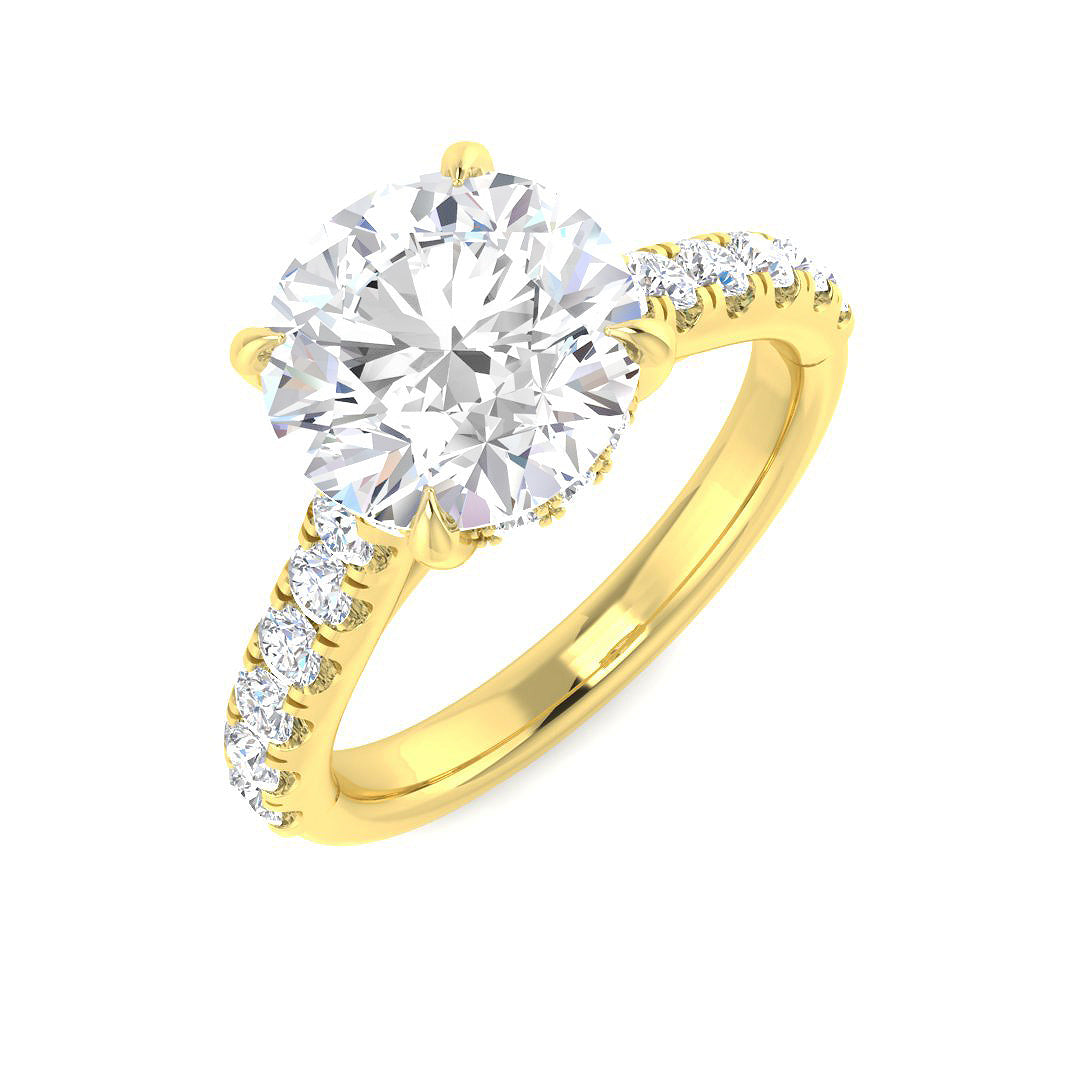 Engagement Lab-Grown Diamond Ring 3.66ct – SR5597 – 18k Yellow Gold