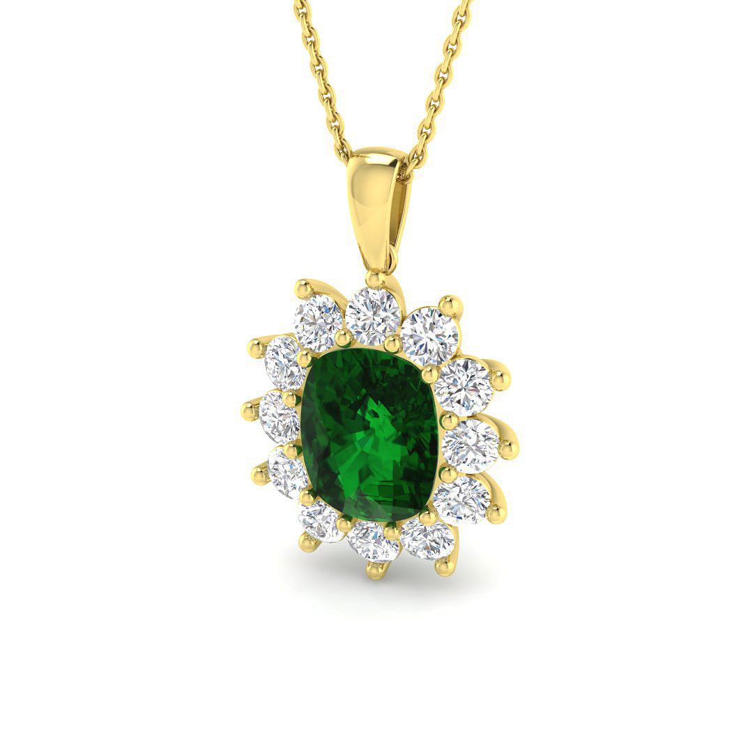 Emerald Lab-Grown Diamond Ring 3.01ct–5.49ct – SP6664~EM – 18k Yellow Gold