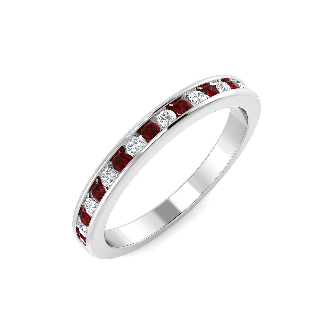 Half Eternity Diamond Ring 0.33ct–0.4ct – SL8514~RY – 18k White Gold