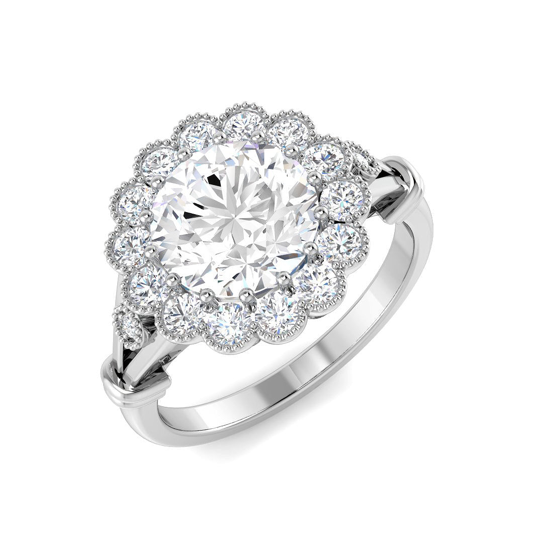 Vintage Diamond Ring 1.21ct–3.76ct – SR7352 – 18k White Gold