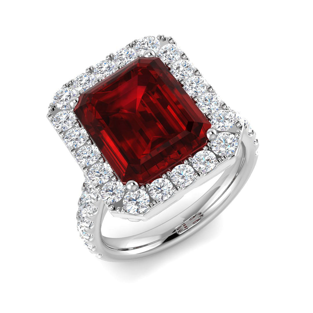Ruby Diamond Ring 2.17ct–6.77ct – SR455~RY – 18k White Gold