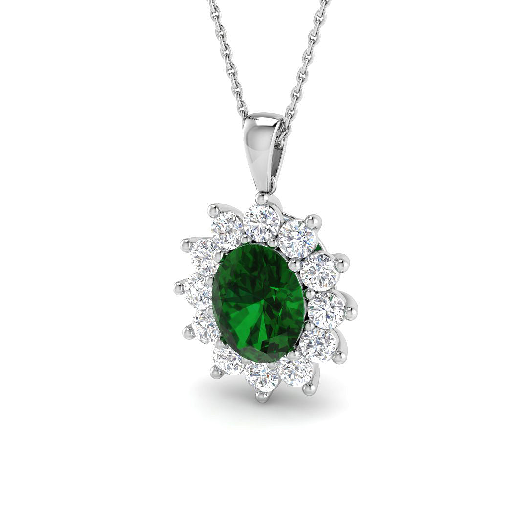 Emerald Lab-Grown Diamond Ring 1.2ct–3.55ct – SP4681~COEM – 18k White Gold