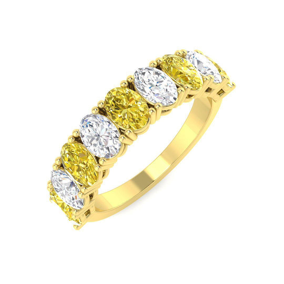 Multi Stone Lab-Grown Diamond Ring 2.64ct – SR6937 – 18k Yellow Gold