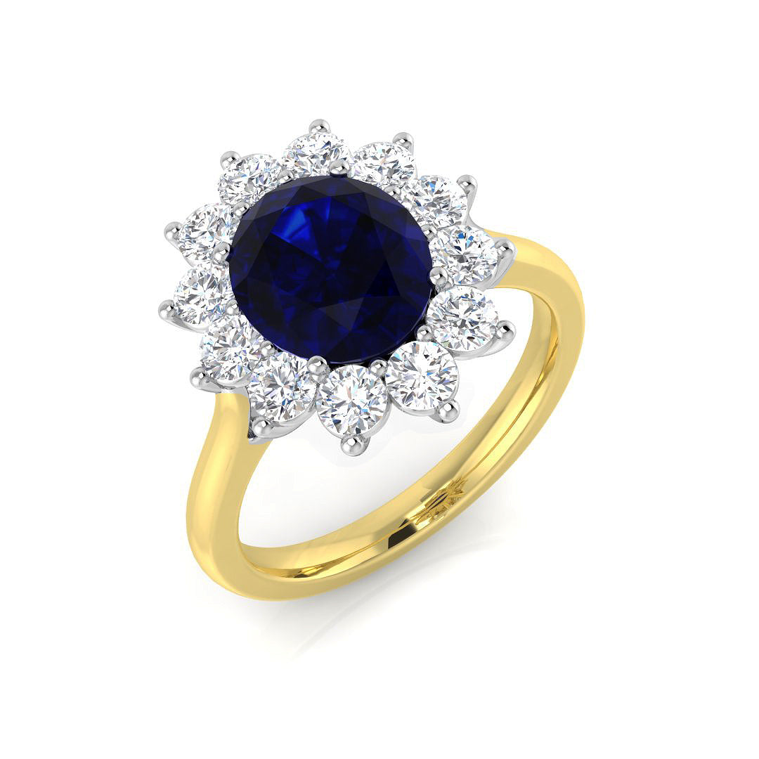 Cluster Diamond Ring 1.92ct–3.43ct – SR136~BS – 18k Two Tone Gold
