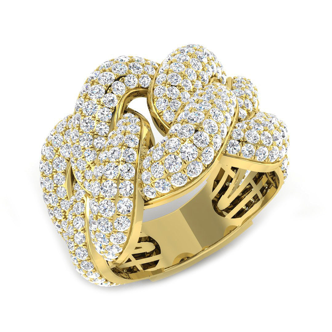 Pave Diamond Ring 4.55ct – SL8699 – 18k Yellow Gold