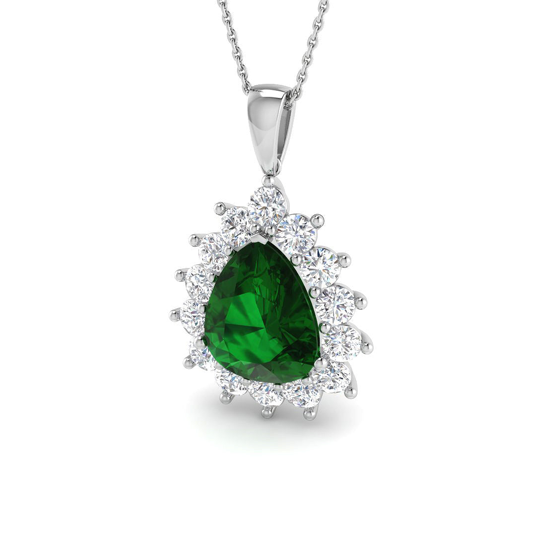 Emerald Diamond Ring 6.49ct–7.02ct – SP5318~EM – 18k White Gold