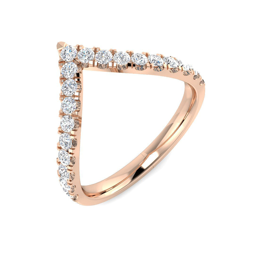 Wishbone Diamond Ring 0.22ct–0.41ct – SR4919 – 18k Rose Gold