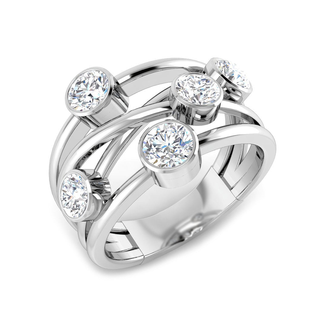 Bubble Diamond Ring 0.42ct–1.45ct – SR813 – 18k White Gold