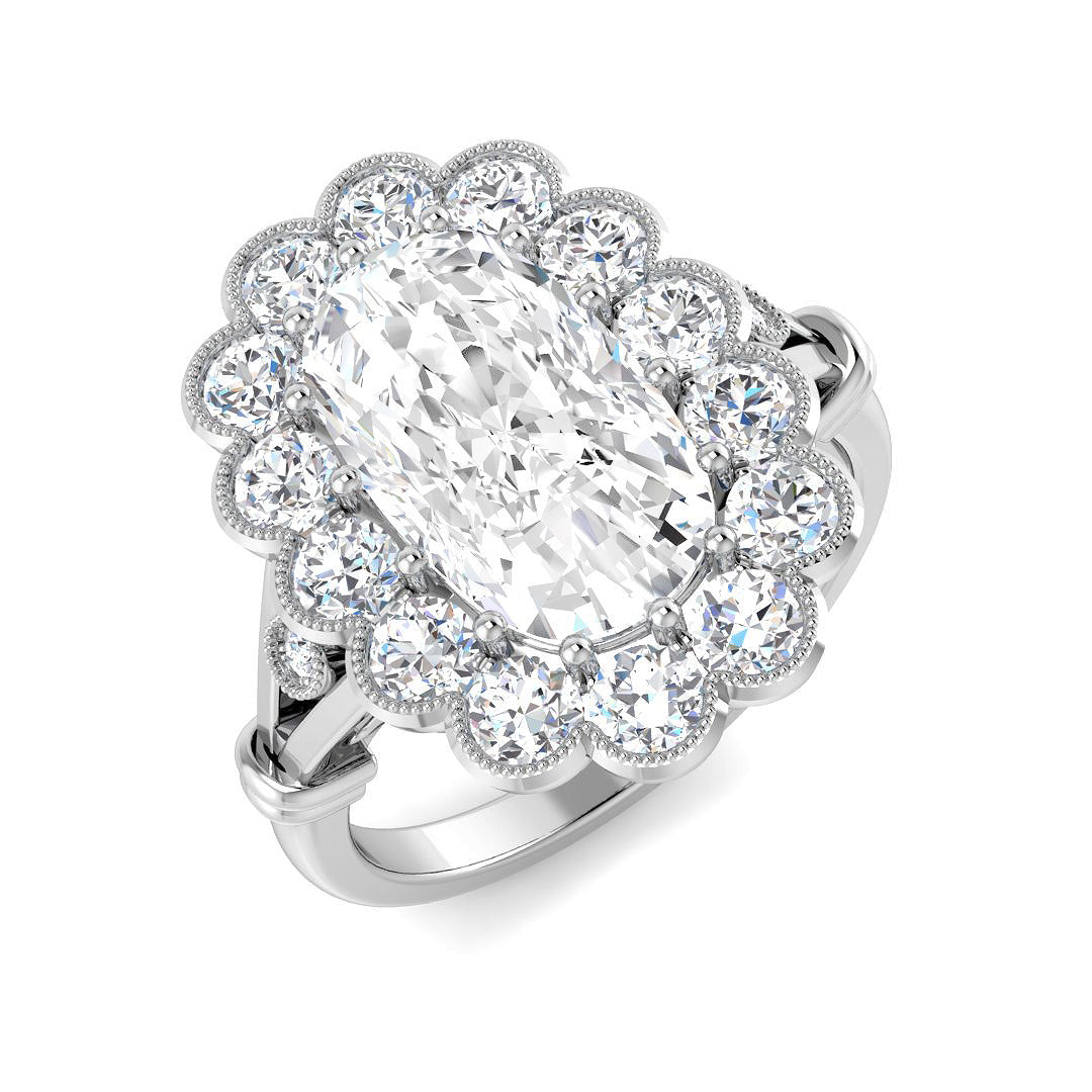 Vintage Lab-Grown Diamond Ring 4.17ct – SR6967 – 18k White Gold
