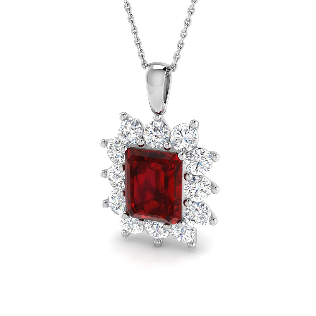 Ruby Lab-Grown Diamond Ring 4.27ct–8.11ct – SP6661~RY – 18k White Gold
