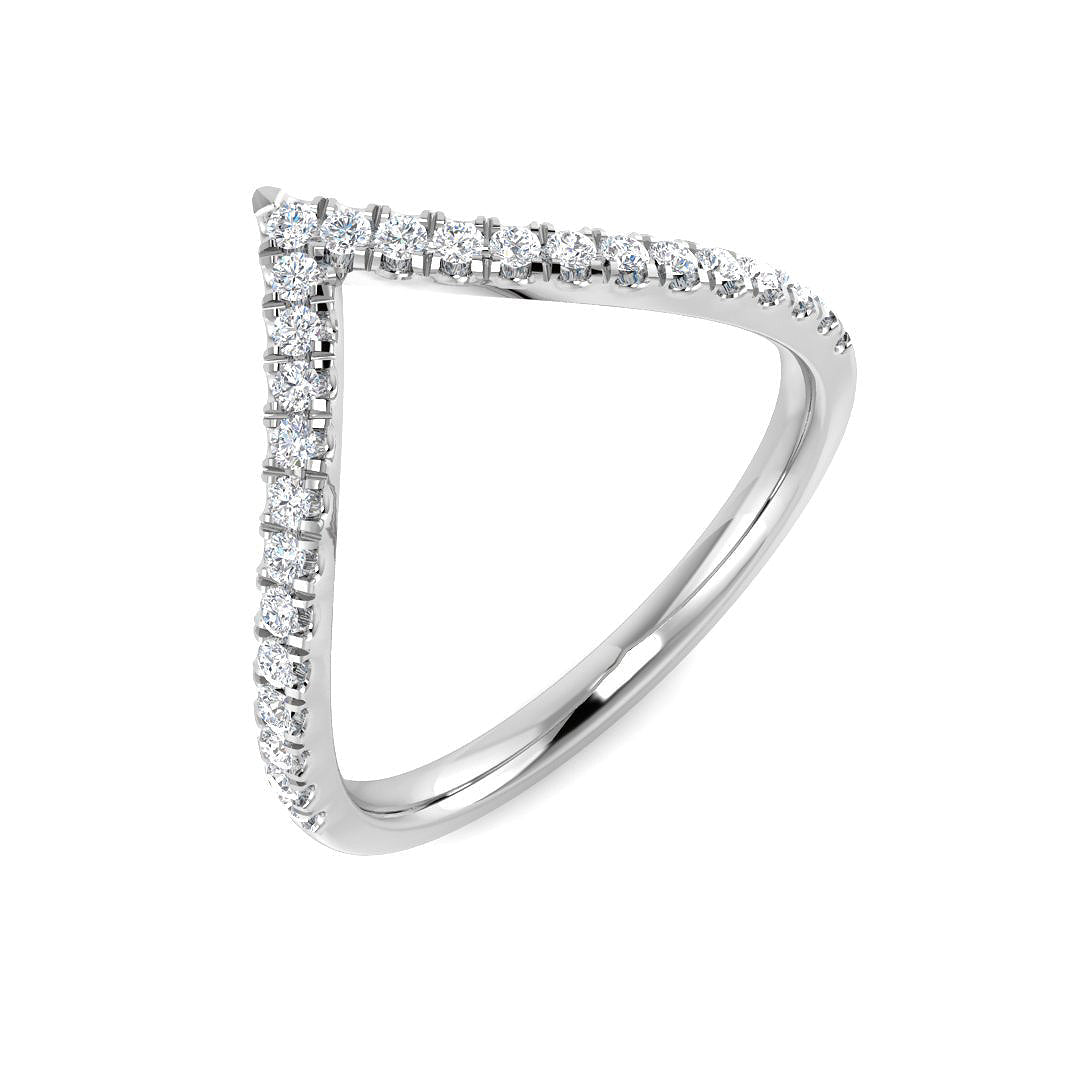 Wishbone Diamond Ring 0.22ct–0.41ct – SR4919 – 18k White Gold