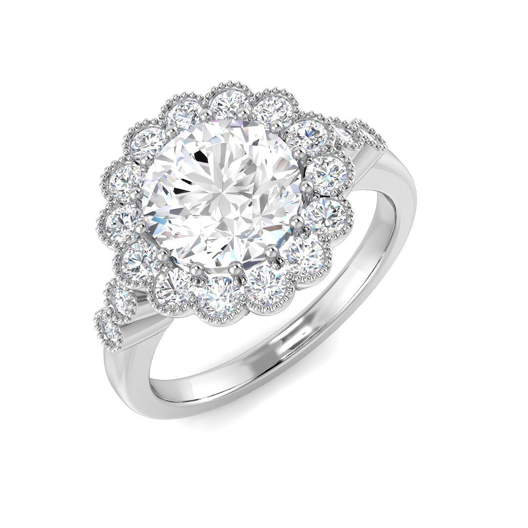 Vintage Diamond Ring 1.27ct–3.94ct – SR7360 – 18k White Gold