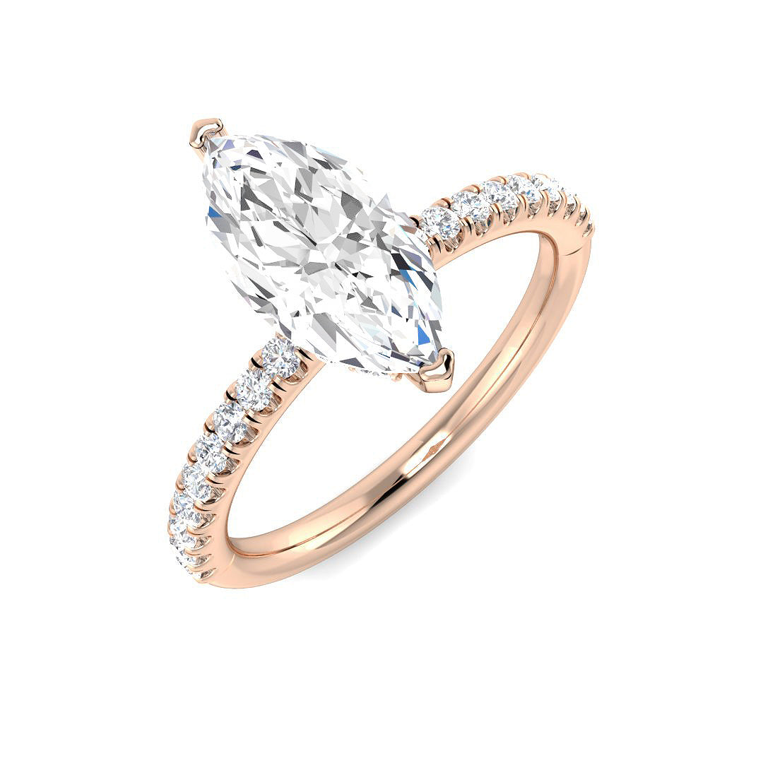 Engagement Lab-Grown Diamond Ring 1.02ct–5.58ct – SR5819 – 18k Rose Gold