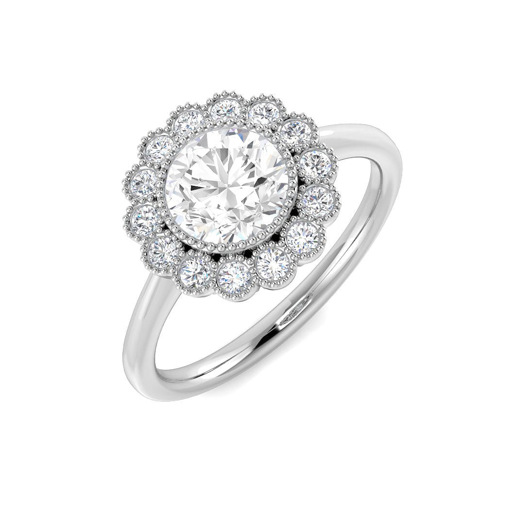 Vintage Lab-Grown Diamond Ring 1.34ct–3.8ct – SR7351 – 18k White Gold