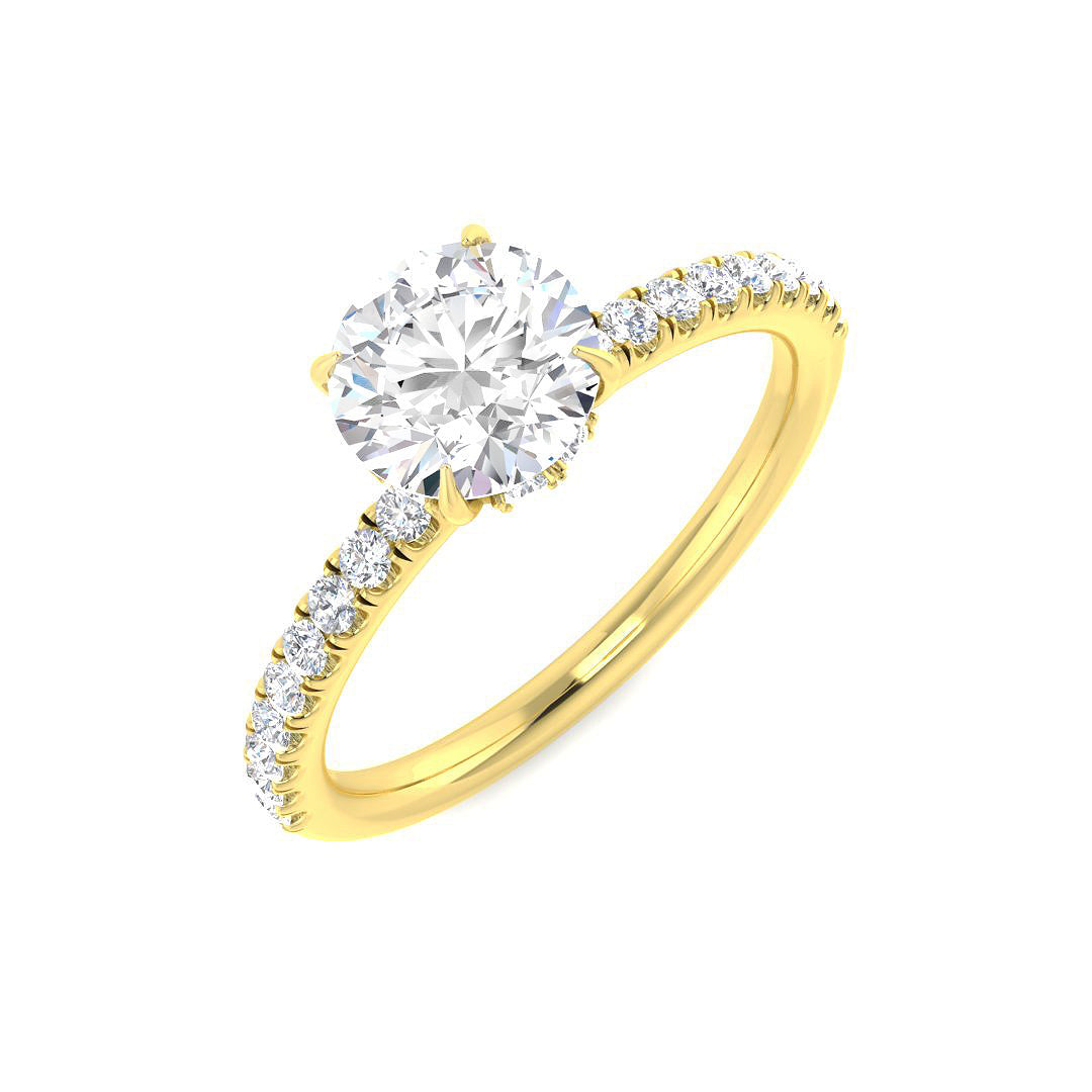 Engagement Lab-Grown Diamond Ring 1.28ct–1.35ct – SR5054 – 18k Yellow Gold
