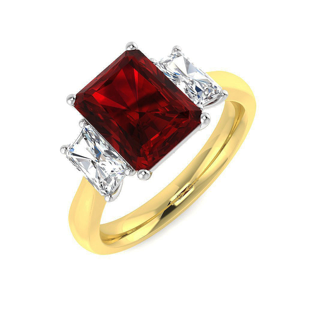 Ruby Lab-Grown Diamond Ring 3.31ct–4.51ct – SL9796 – 9k Two Tone Gold