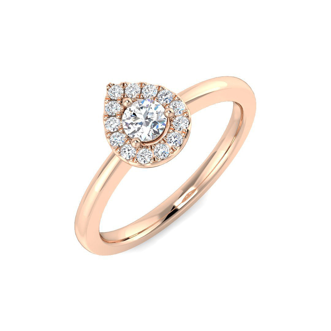 Halo Diamond Ring 0.27ct – DNR0799 – 18k Rose Gold