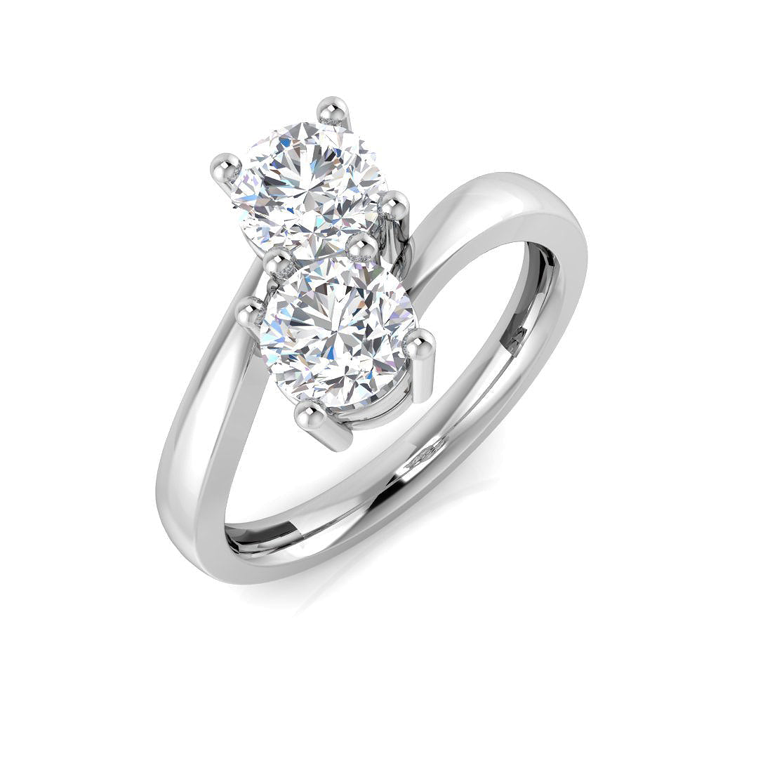 Two Stone Diamond Ring 0.47ct–1.4ct – BJR0186 – 18k White Gold