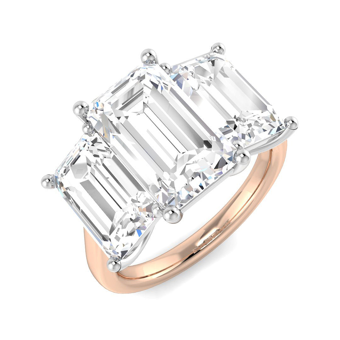 Three Stone Lab-Grown Diamond Ring 8.03ct – SR5513 – 18k Rose Gold