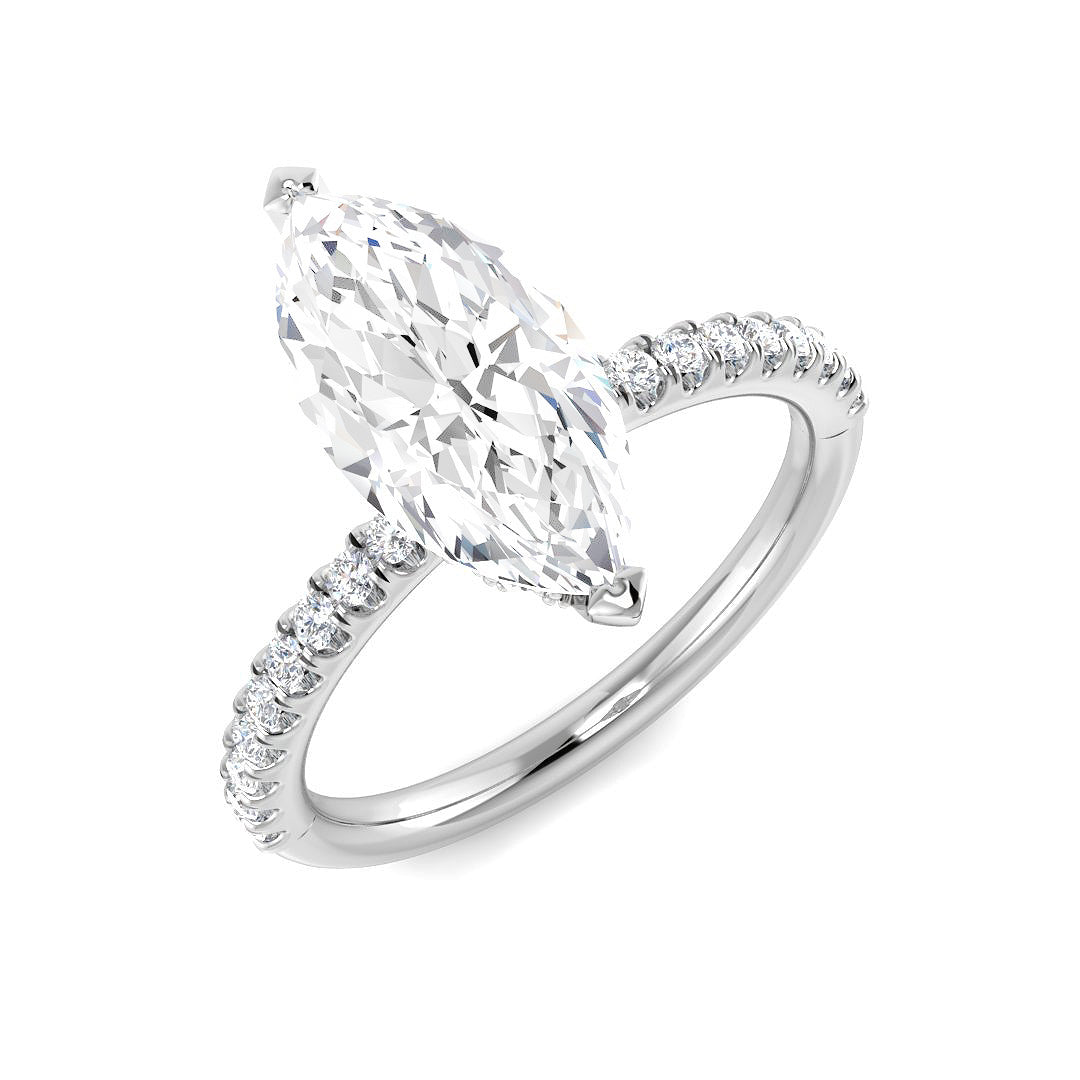 Engagement Lab-Grown Diamond Ring 1.02ct–5.58ct – SR5819 – 18k White Gold