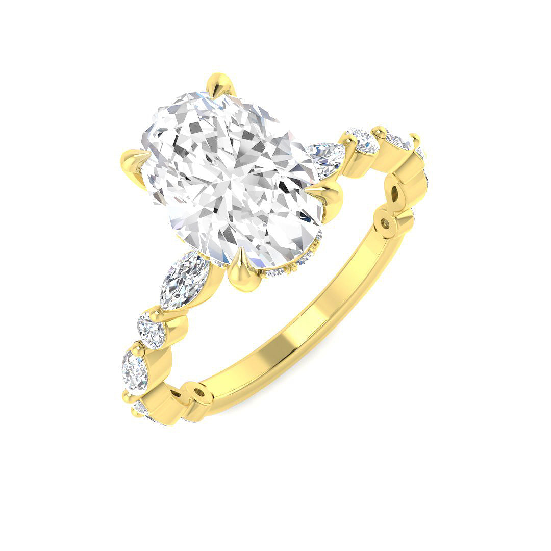 Engagement Lab-Grown Diamond Ring 1.41ct–3.99ct – SR4628 – 18k Yellow Gold