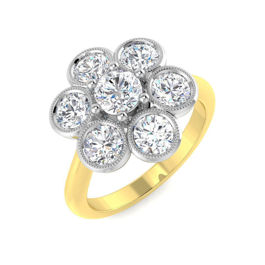 Multi Stone Diamond Ring 0.3ct–1.89ct – SR5077 – 18k Yellow Gold