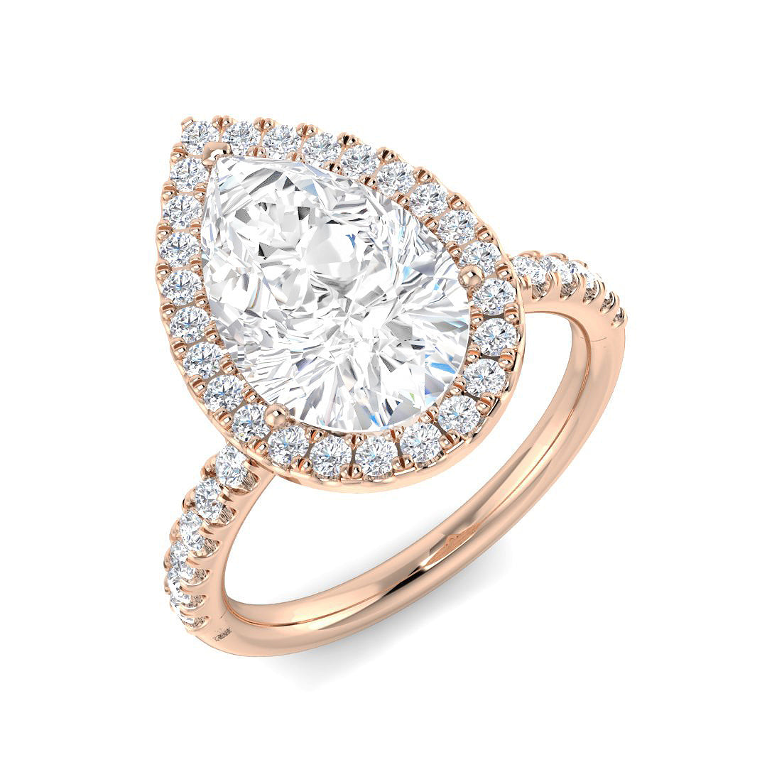 Halo Diamond Ring 0.55ct–5.71ct – SR530 – 18k Rose Gold