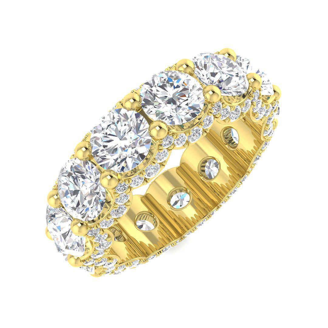 Full Eternity Diamond Ring 6.04ct–15.42ct – SR4683 – 18k Yellow Gold