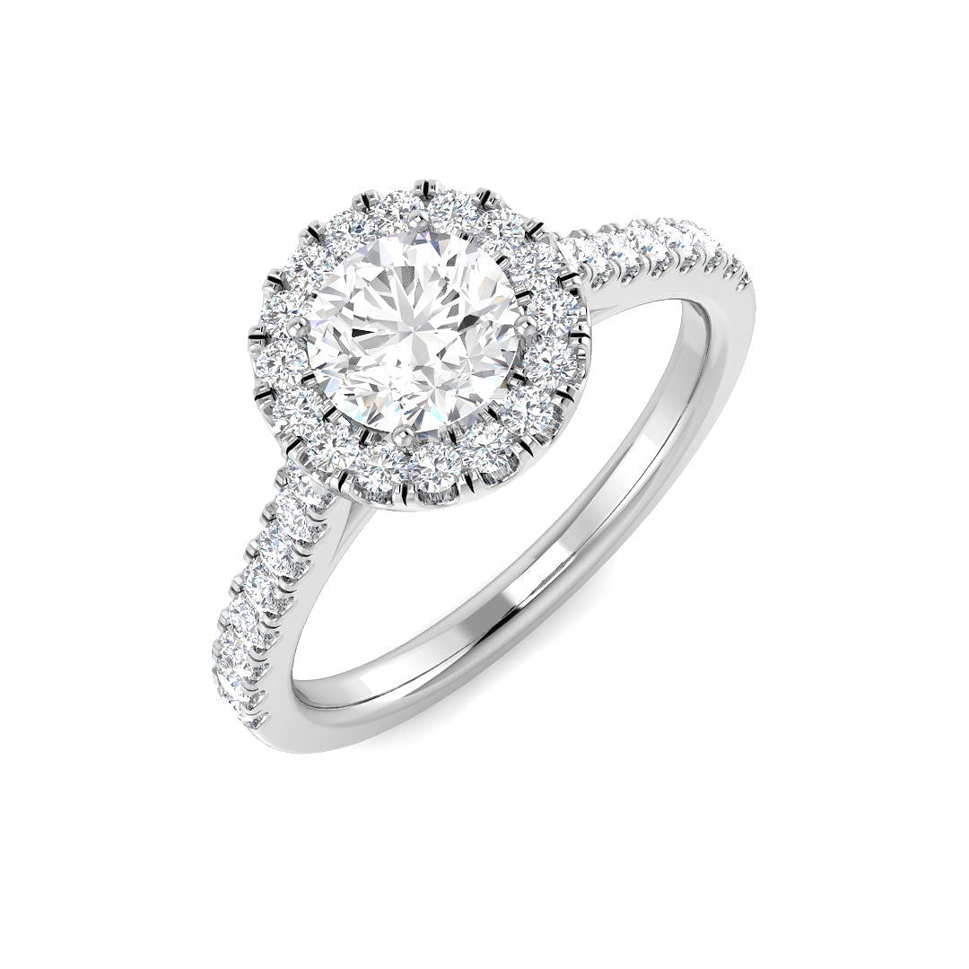 Halo Diamond Ring 0.98ct–1.07ct – SL9667-5.7 – 18k White Gold