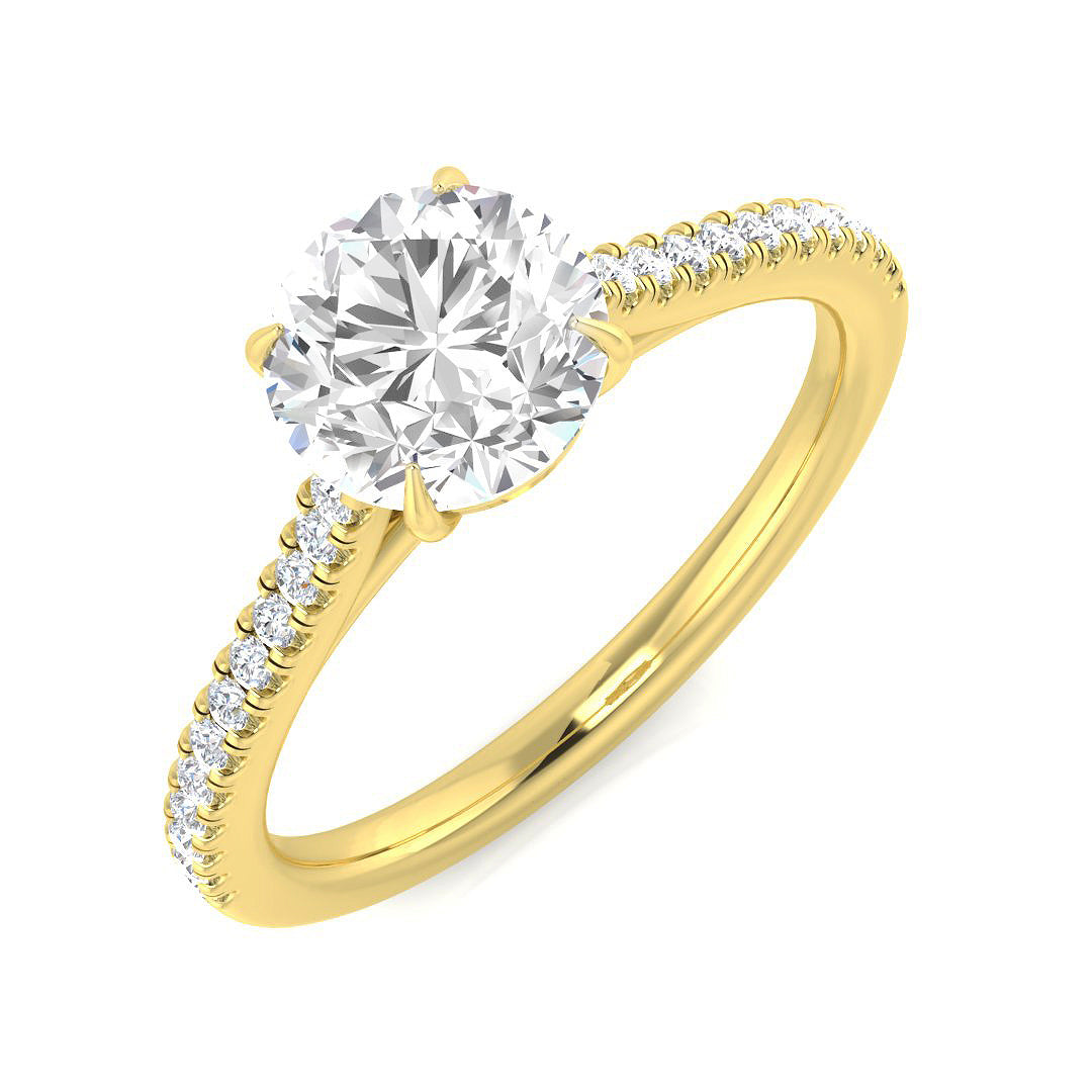 Engagement Diamond Ring 1.12ct–1.32ct – SR2427 – 18k Yellow Gold