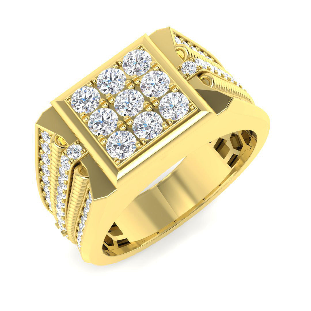 Signet Diamond Ring 1.41ct – SR4586 – 18k Yellow Gold