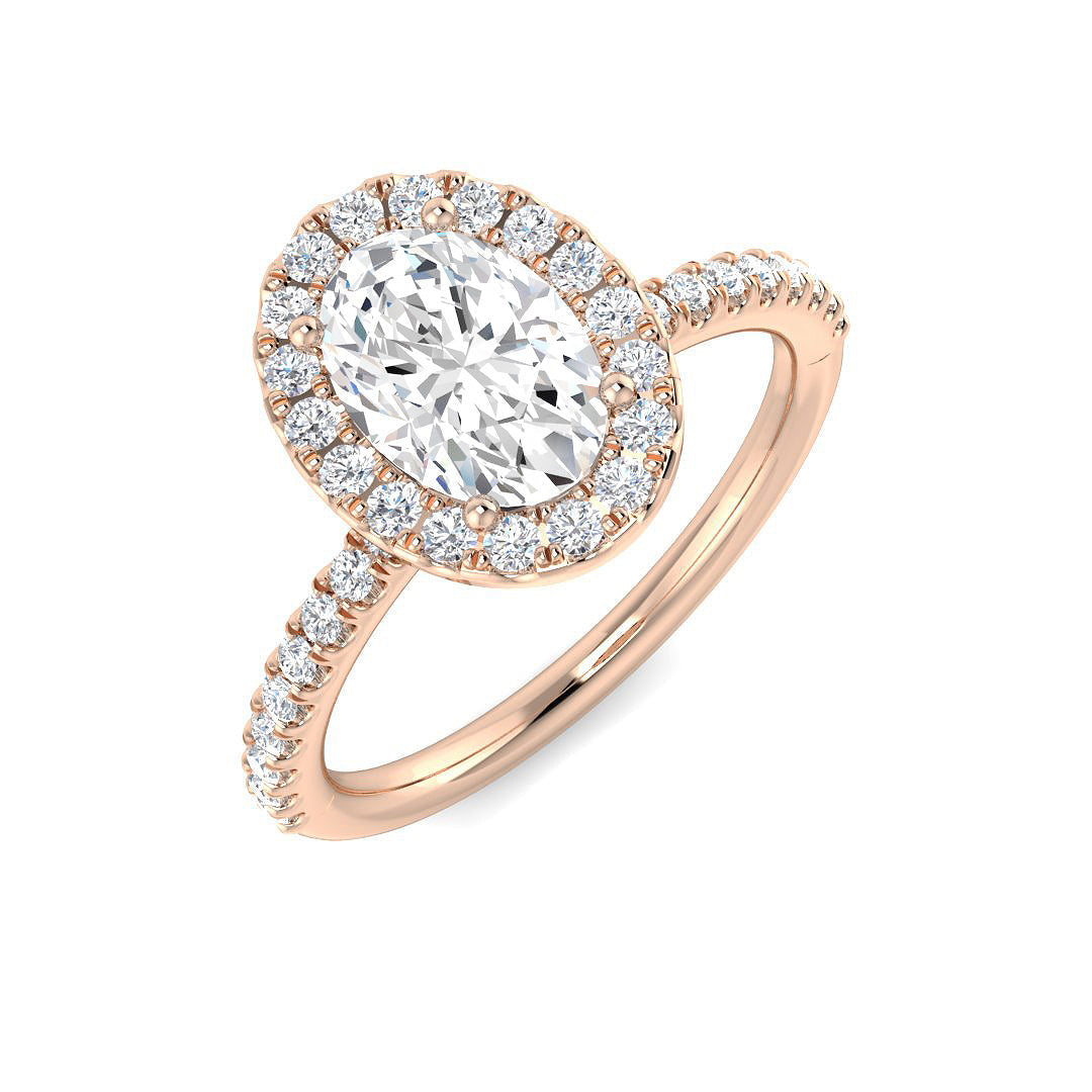 Halo Diamond Ring 0.63ct–5.92ct – SR54 – 18k Rose Gold