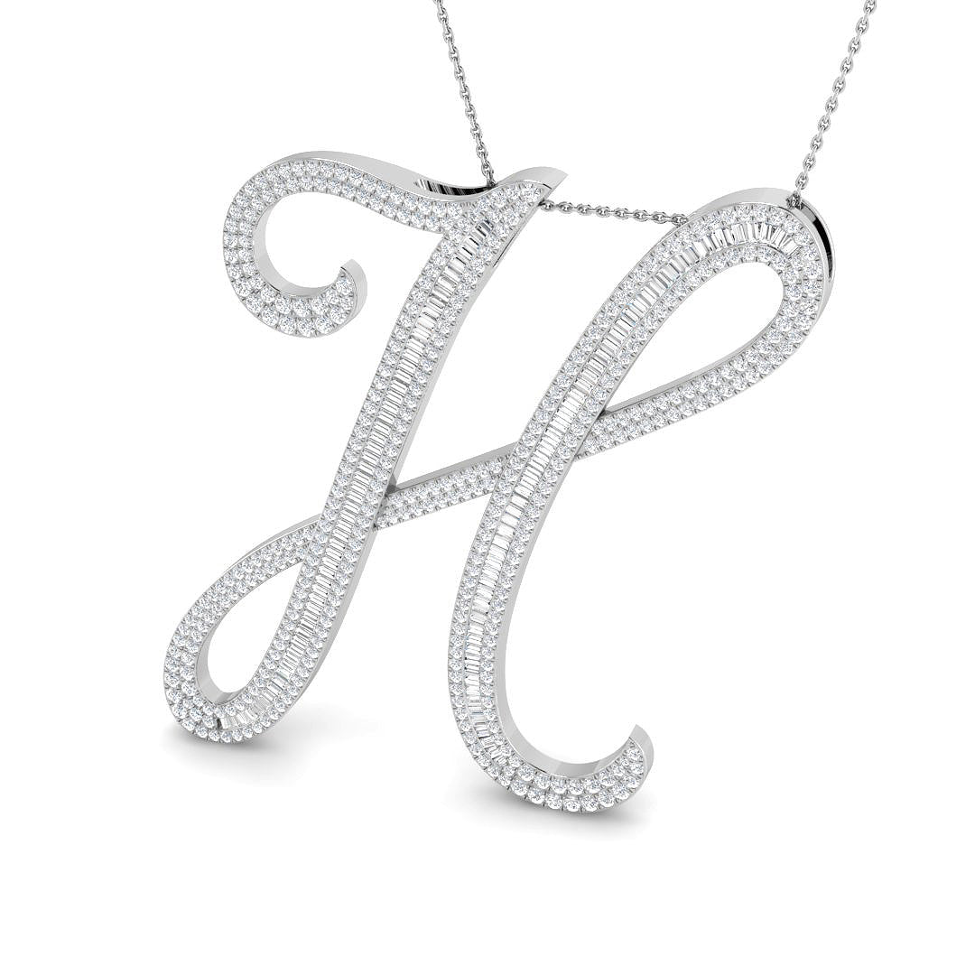 Initials Diamond Ring 2.44ct–3.7ct – SP5867-H – 18k White Gold