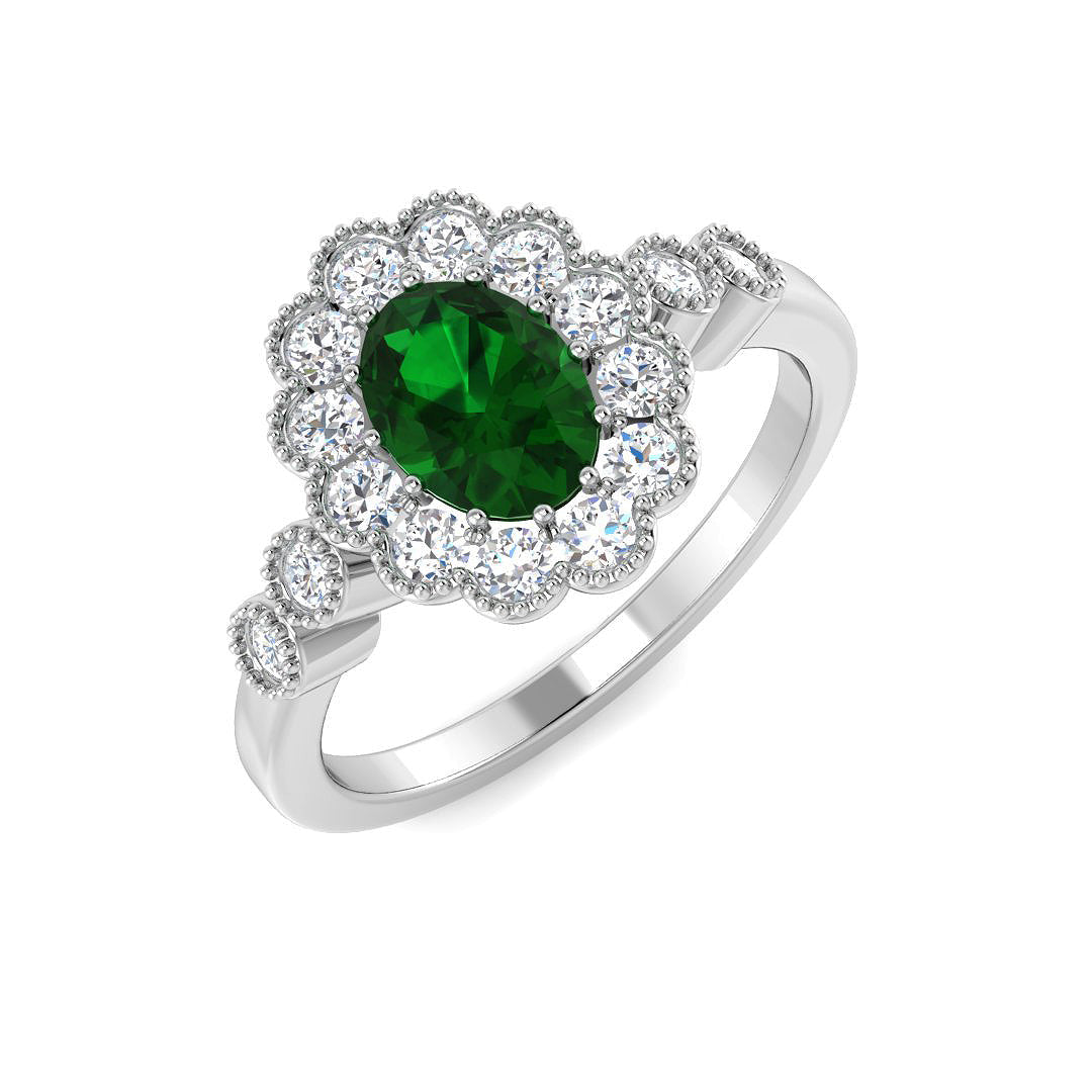 Vintage Lab-Grown Diamond Ring 1.23ct–2.03ct – SR7465~COEM – 9k White Gold