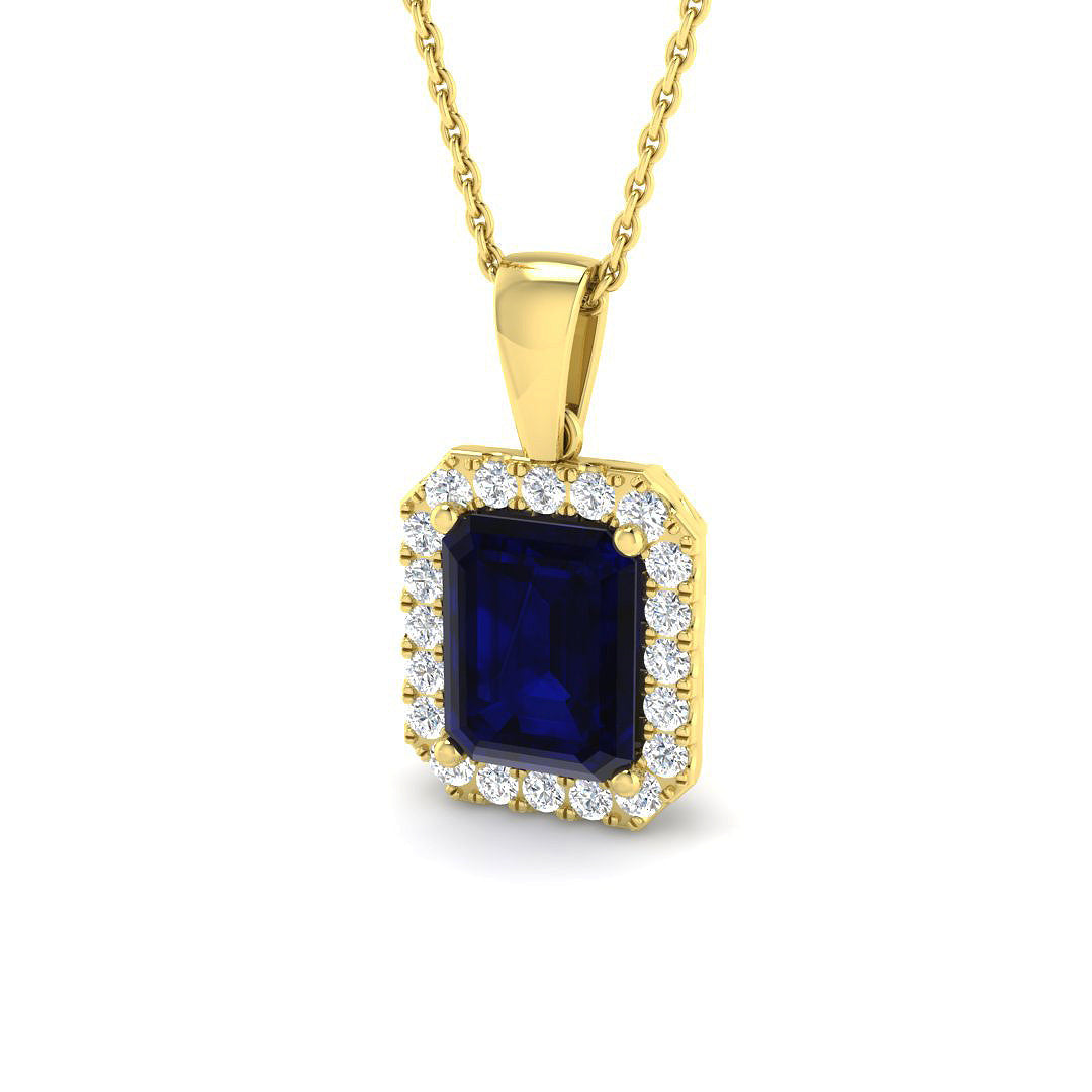 Blue Sapphire Diamond Ring 0.85ct–7.16ct – SP6667~BS – 18k Yellow Gold