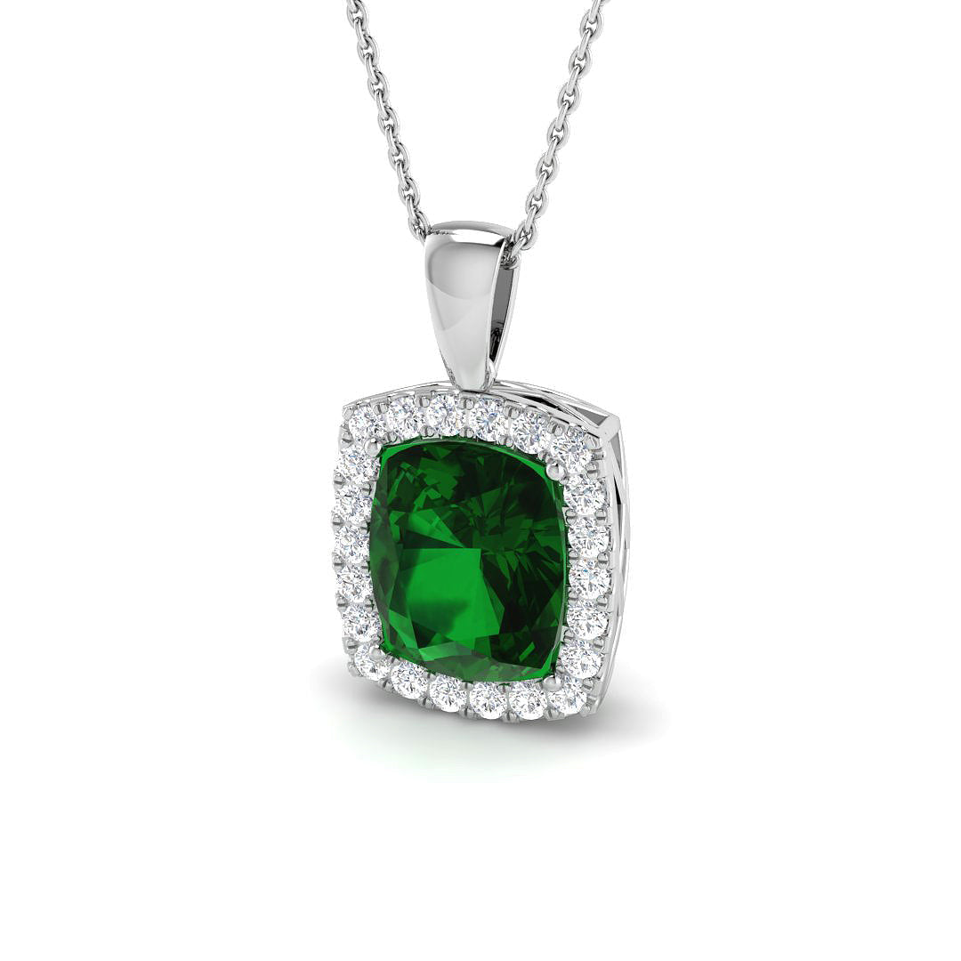 Emerald Lab-Grown Diamond Ring 2.64ct–3.96ct – SP6670~EM – 18k White Gold