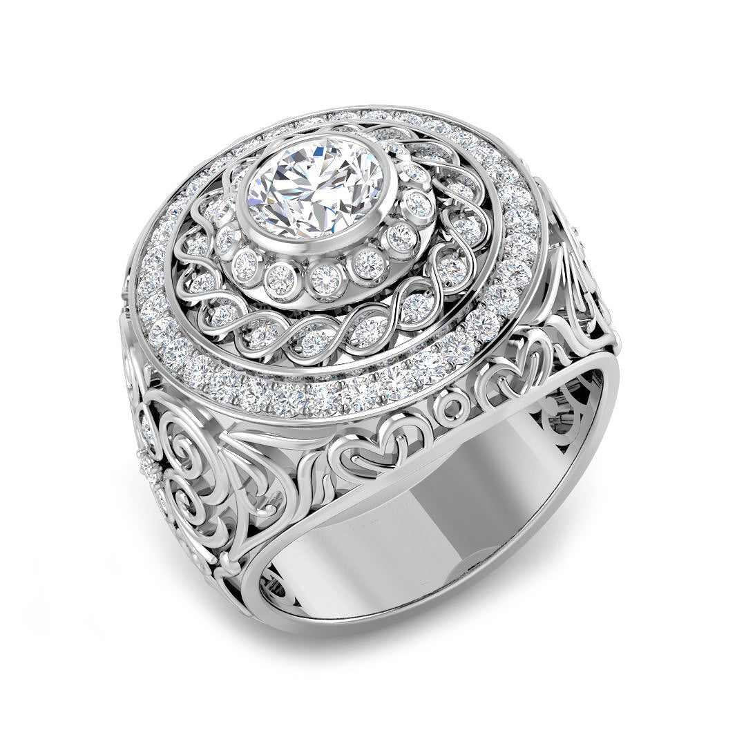 Signet Lab-Grown Diamond Ring 1.81ct–1.84ct – SR5602 – 18k White Gold