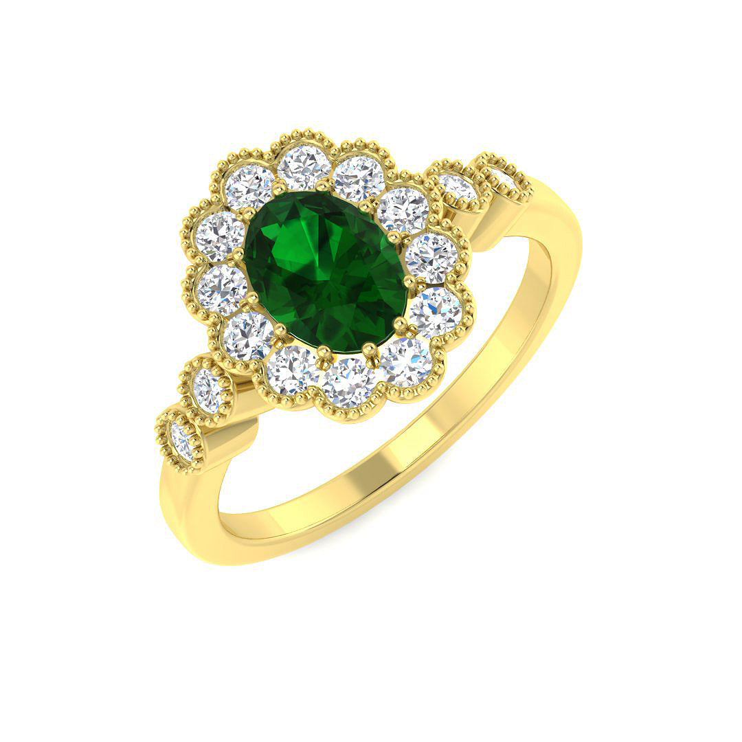 Vintage Lab-Grown Diamond Ring 1.23ct–2.03ct – SR7465~COEM – 9k Yellow Gold