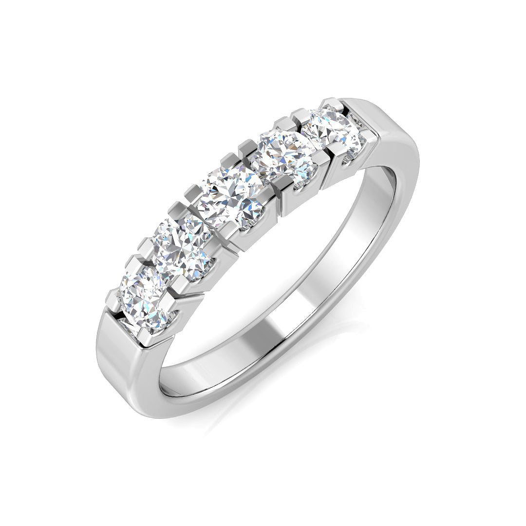Five Stone Diamond Ring 0.49ct–0.68ct – SL8735 – 18k White Gold