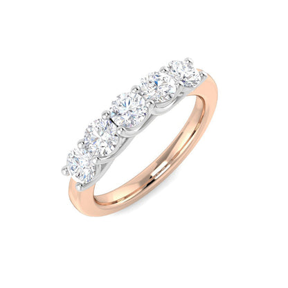 Five Stone Diamond Ring 0.29ct–2.1ct – SL8480 – 18k Rose Gold
