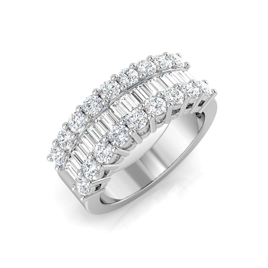 Baguette & Brilliant Diamond Ring 1.16ct–3.32ct – SL4183 – 18k White Gold