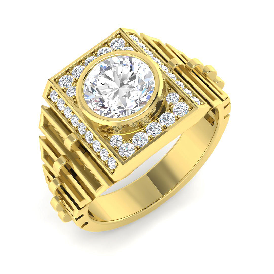 Signet Lab-Grown Diamond Ring 2.39ct–2.48ct – SR5608 – 18k Yellow Gold