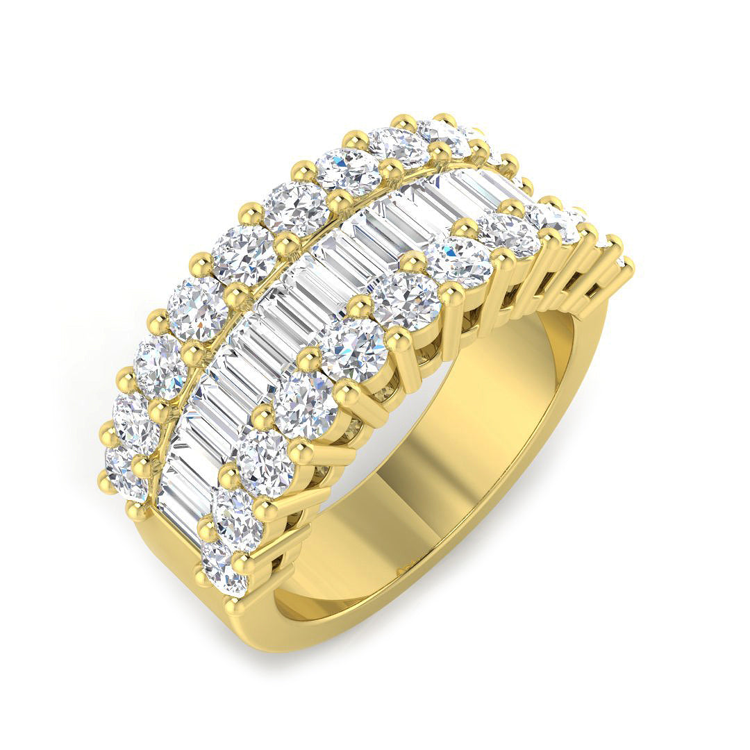 Baguette & Brilliant Diamond Ring 1.16ct–3.32ct – SL4183 – 18k Yellow Gold
